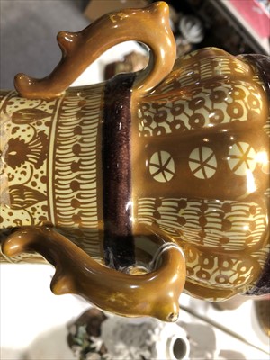 Lot 1 - An Italian maiolica four-handled vase, by Cantagalli