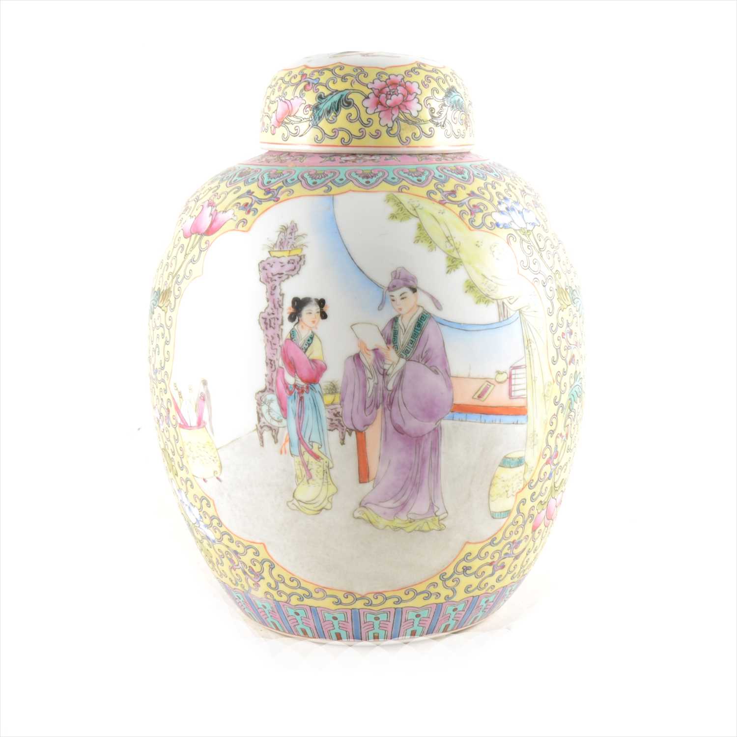 Lot 18 - A Chinese famille rose ginger jar