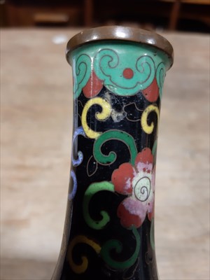 Lot 102 - A Japanese cloisonné vase, and other cloisonné wares