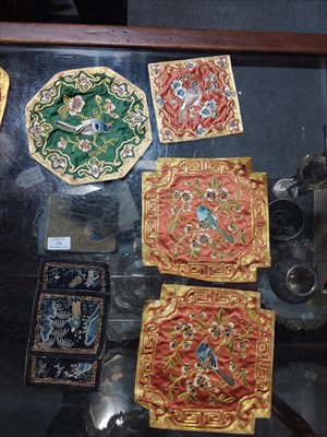 Lot 197 - A collection of small Chinese silks, other embroideries and textiles.