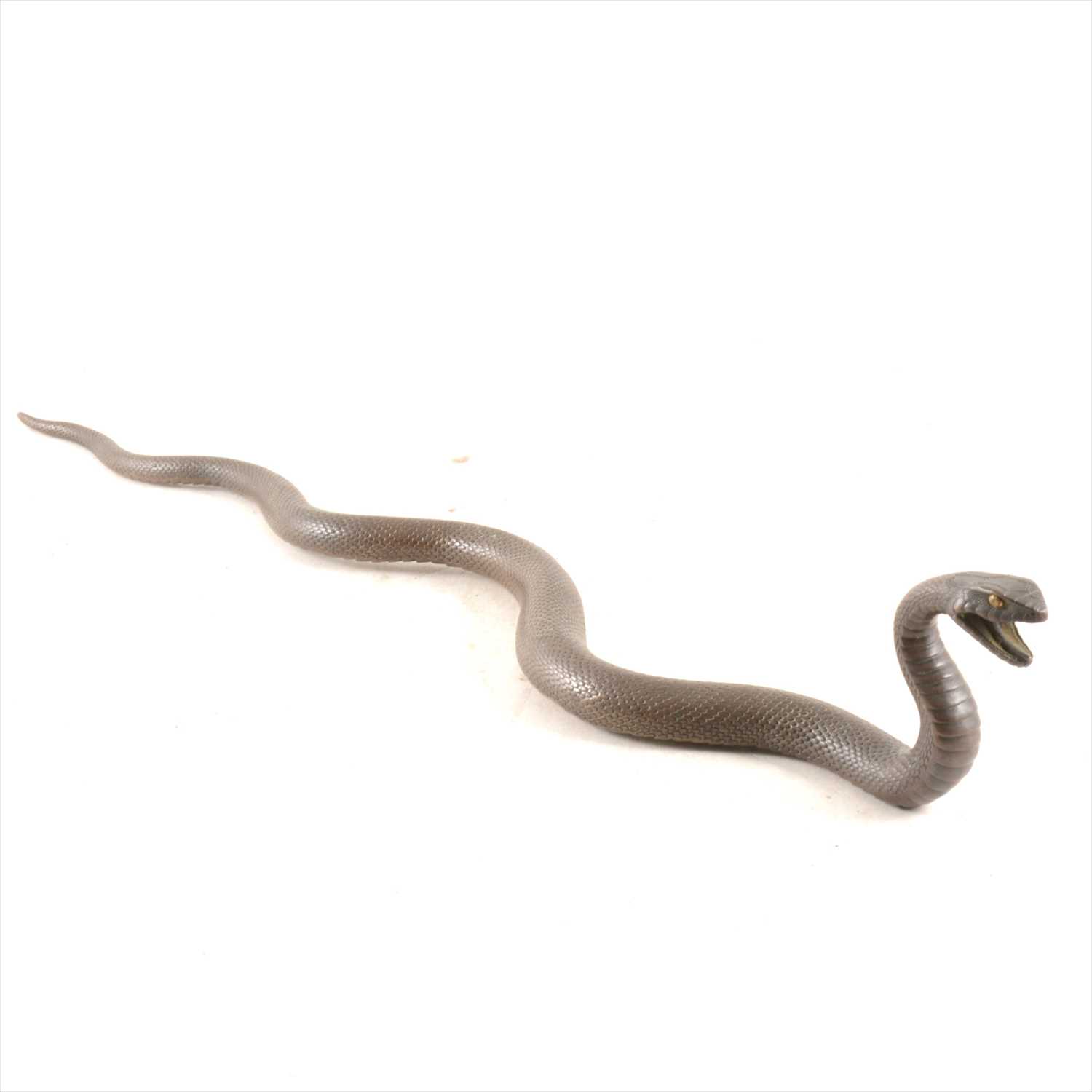 237 - A Japanese bronze model of a snake, probably Meiji