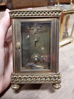 Lot 227 - Two brass cased carriage clocks, including a Bayard PAris clock for Remy Martin