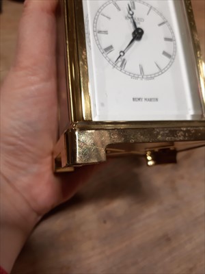 Lot 227 - Two brass cased carriage clocks, including a Bayard PAris clock for Remy Martin