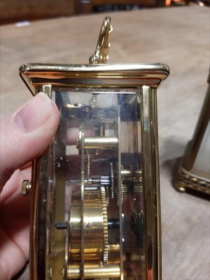 Lot 227 - Two brass cased carriage clocks, including a Bayard PAris clock for Remy Martin
