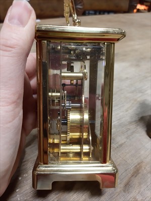 Lot 227 - Two brass cased carriage clocks, including a Bayard PAris clock for Remy Martin