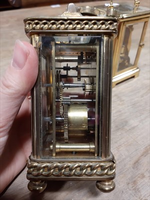 Lot 227 - Two brass cased carriage clocks, including a Bayard PAris clock for Remy Martin