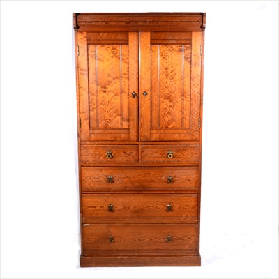 Lot 506 - Victorian pitch pine linen press