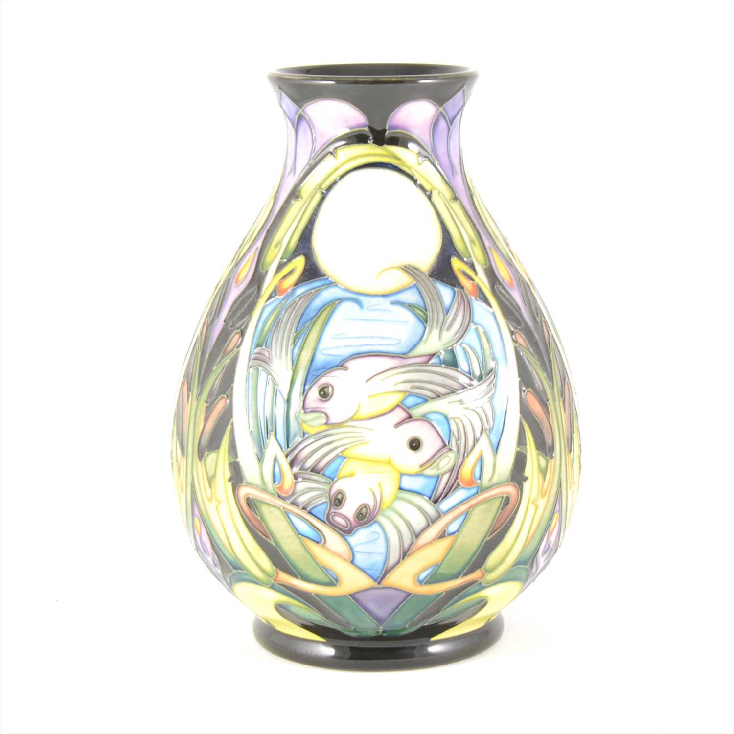 Lot 23 - A 'Shearwater Moon' limited edition Moorcroft Pottery vase, designed by Emma Bossons