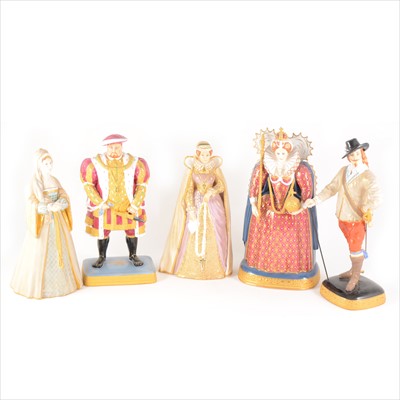 Lot 20 - Five Royal Worcester figures of British Monarchs