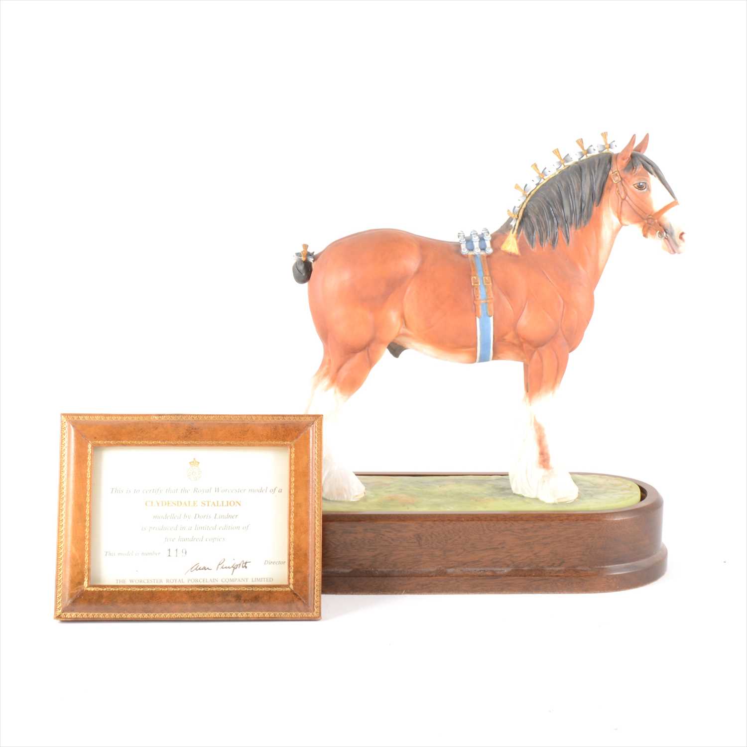 Lot 29 - A Royal Worcester limited edition horse model, "Clydesdale Stallion", by Doris Lindner