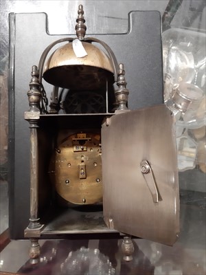 Lot 94 - A French brass lantern clock