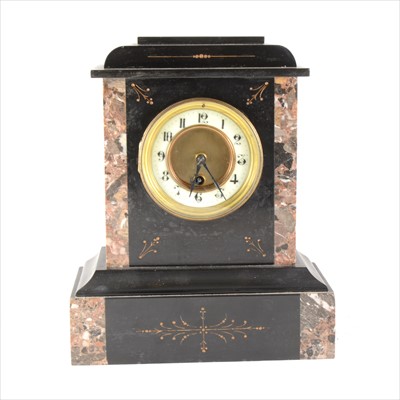 Lot 125 - A Victorian slate mantel clock