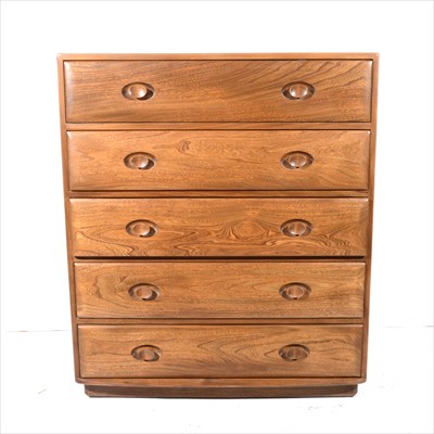 Lot 406 - An Ercol light elm chest of drawers