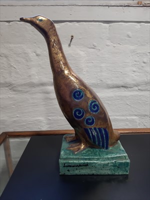 Lot 27 - A French Art Deco pottery figure of a duck, Ceramique de Cazaux mark