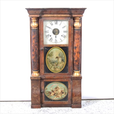 Lot 185 - An American stained wood eight-day wall clock, by Seth Thomas, Thomaston, Conneticut