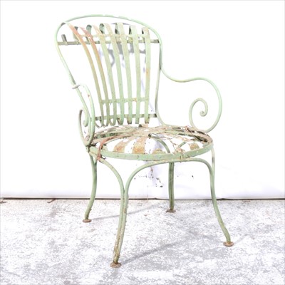 Lot 440 - An old green painted garden chair