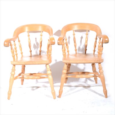 Lot 455 - Two beechwood club chairs