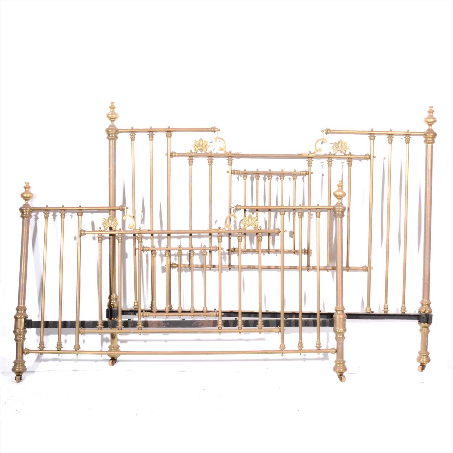 Lot 323 - A Victorian style brass bedstead