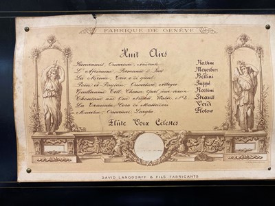 Lot 206 - A Swiss 'Flute Voix Celeste' musical box, David Langdorff & Fils