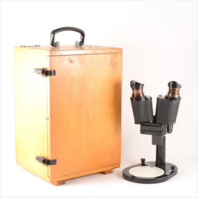 Lot 111 - A Russian binocular microscope, other binoculars, cameras, books and photographic accessories.