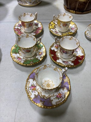 Lot 50 - A collection of decorative cups and saucers, various factories including Worcester