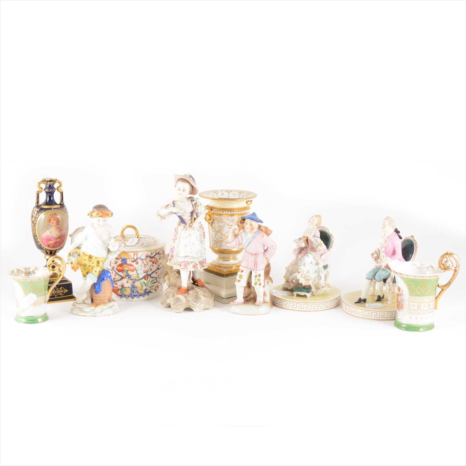 Lot 18 - Assorted English and Continental porcelain figures and vessels