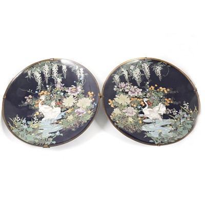 Lot 361 - Pair of Japanese cloisonné chargers