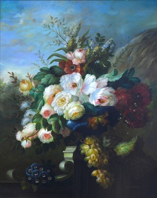 Lot 279 - Nevill Bennett, Still life of flowers in a...