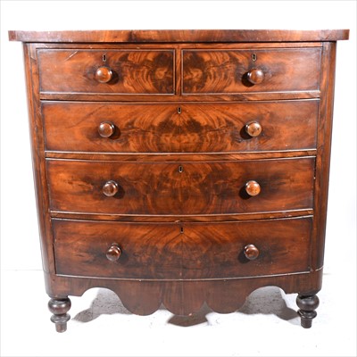 Lot 379 - Victorian mahogany bowfront chest of drawers