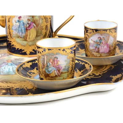 Lot 370 - A Sevres style cabaret set, probably Limoges, late 19th century