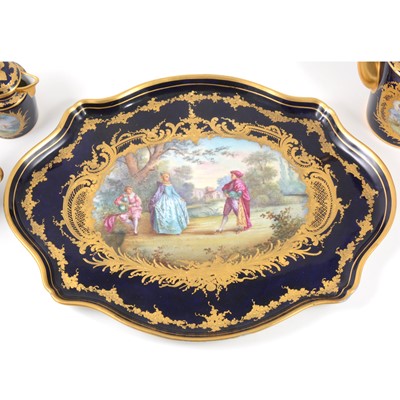 Lot 370 - A Sevres style cabaret set, probably Limoges, late 19th century