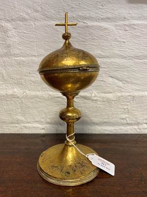 Lot 317 - A Gothic style copper gilt ciborium, 19th century