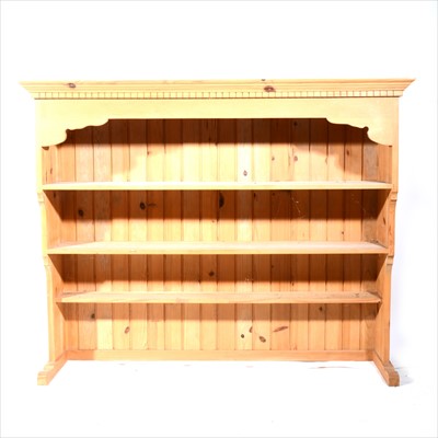 Lot 456 - A pine delft rack, two open shelves, width 153cm.