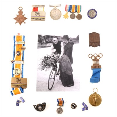 Lot 179 - The London 1908 Olympic Games Competitor badge of William "Bill" Bailey, Sprint Cycling World Champion 1909-1911