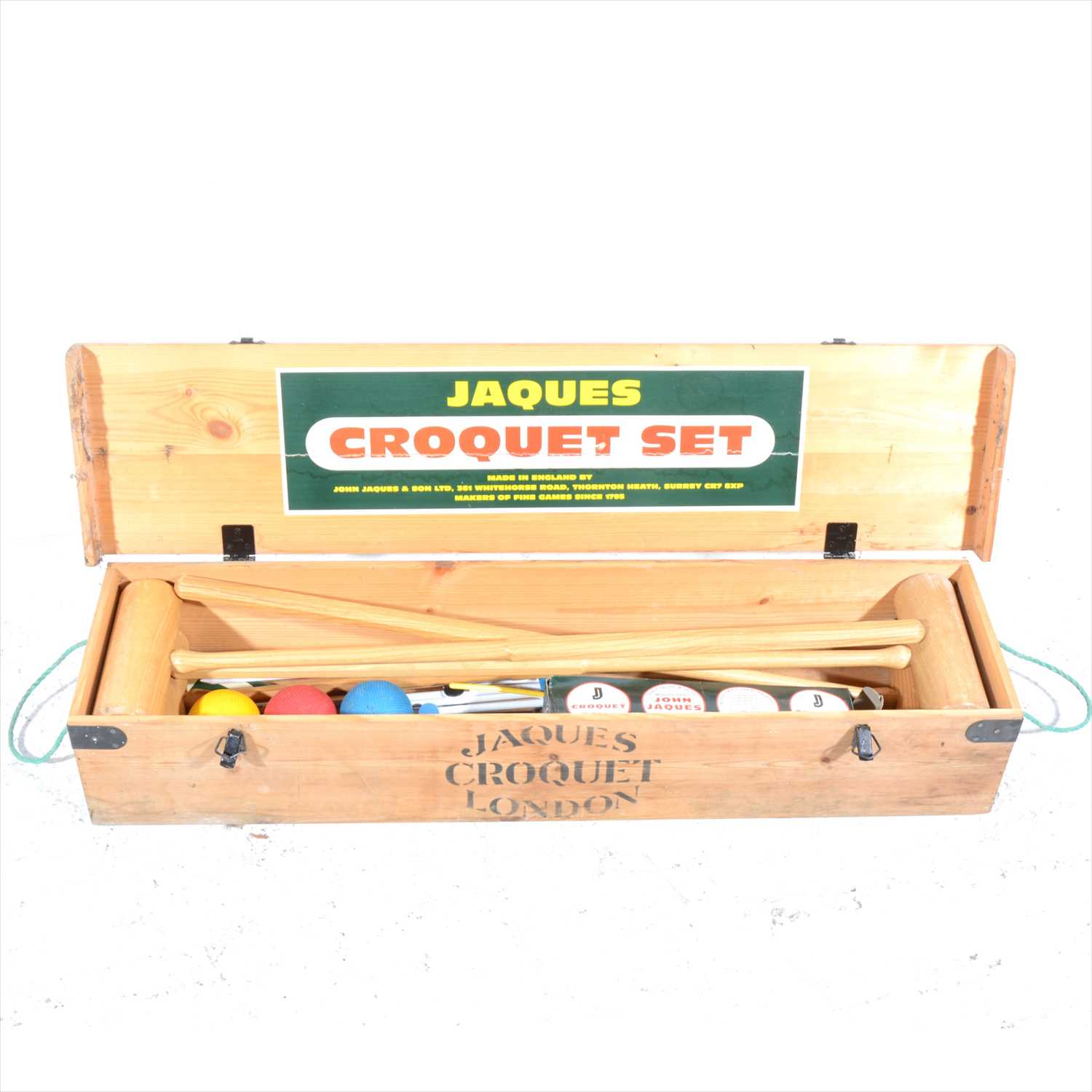 Lot 481 Jaques croquet set, hardwood with English