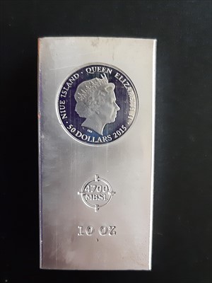 Lot 179 - SS Gairsoppa WWII commemorative silver 10oz  50 dollar ingot, cased, limited edition 0108/4700.