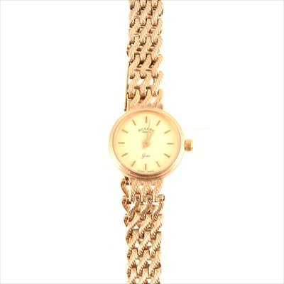 Lot 255 - Rotary - a lady's 9 carat yellow gold bracelet watch.