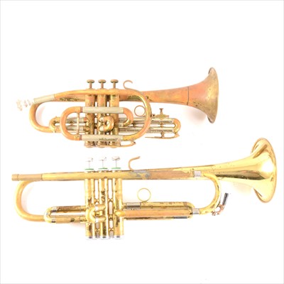 Lot 153 - An Elkhart trumpet and a Boosey and Hawks trumpet, both boxed.