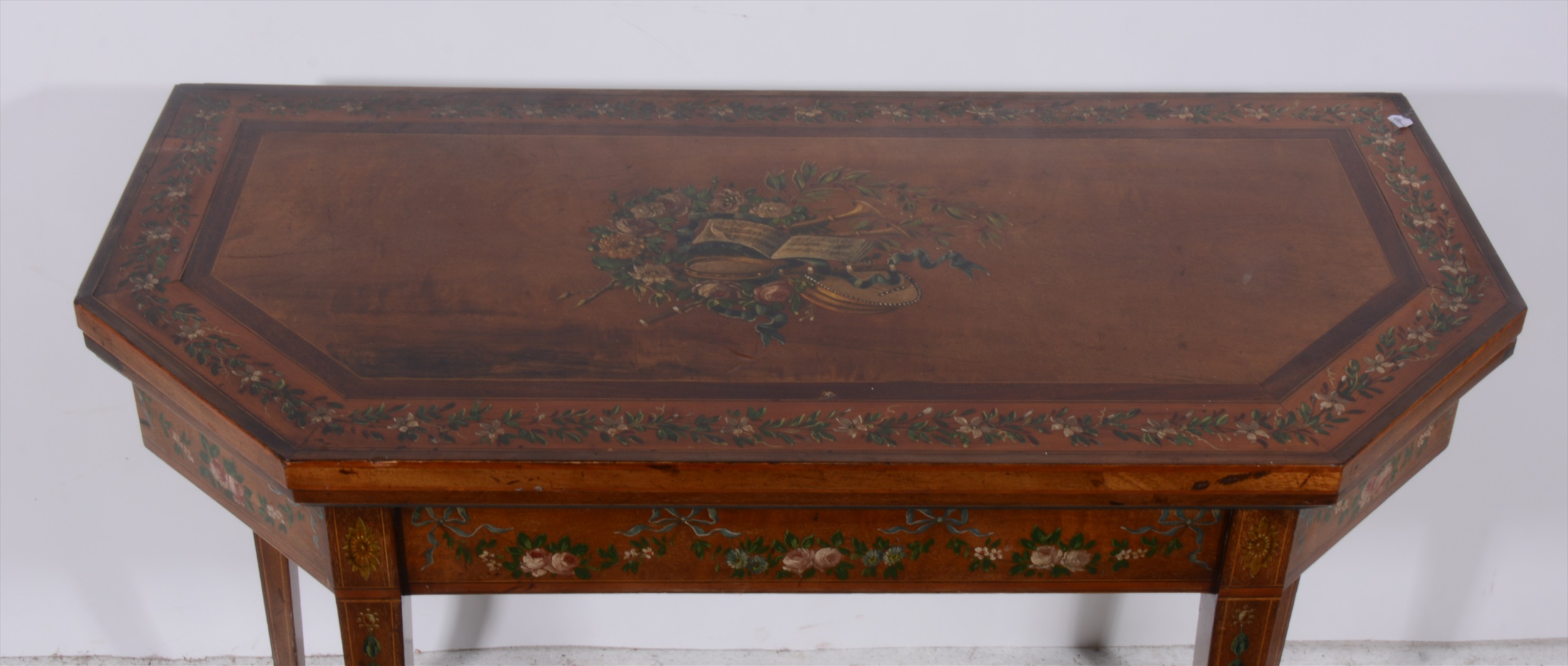 Lot 517 A Victorian painted mahogany card table