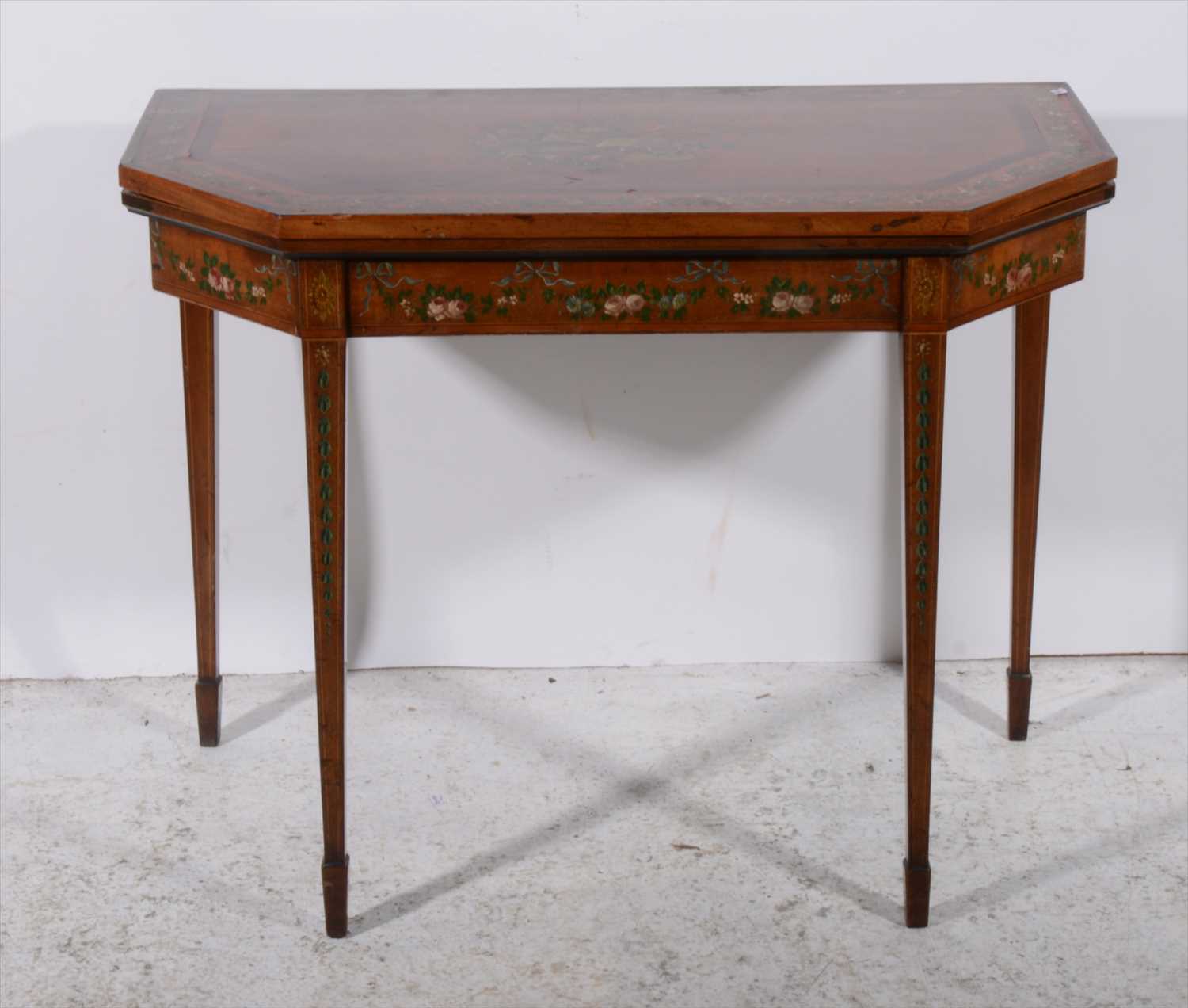 Lot 517 A Victorian painted mahogany card table