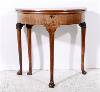 Lot 292 - Georgian style mahogany demi-lune tea table