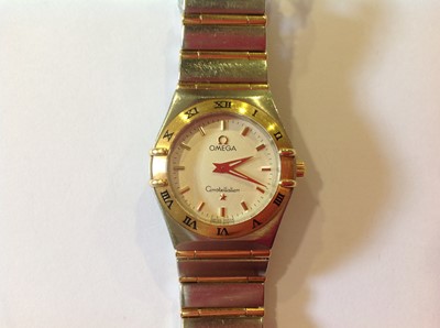 Lot 153 - Omega - a lady's Constellation quartz bi-colour wrist watch