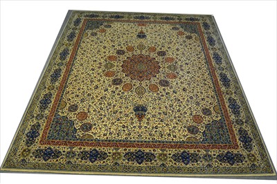 Lot 438 - A Wilton carpet, Persian pattern on an ivory coloured field