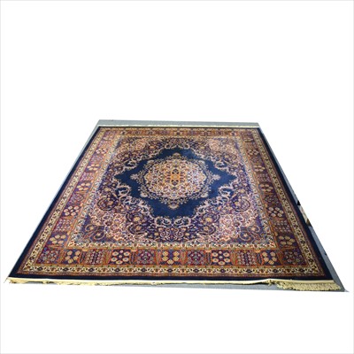 Lot 439 - A Wilton Grosvenor carpet, Persian pattern on a dark blue ground