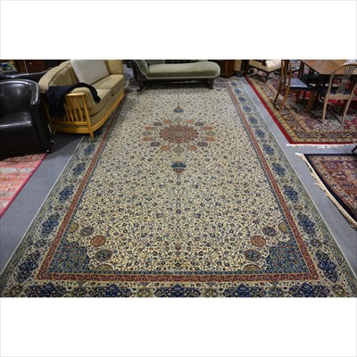 Lot 441 - A large Wilson Grosvenor carpet, Persian pattern on a cream ground