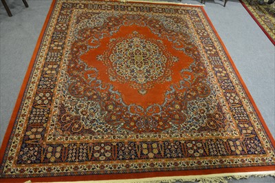 Lot 442 - A Wilton Grosvenor carpet, Persian pattern on a rust colour field