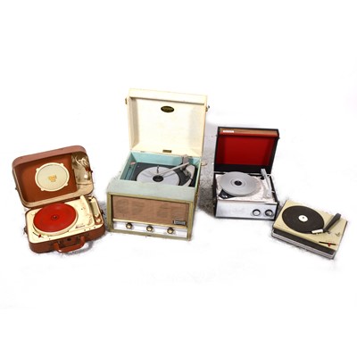 Lot 301 - Four portable record players.