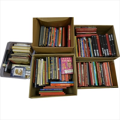 Lot 66 - Film, music and cinema books; a large collection, including annuals, five boxes.