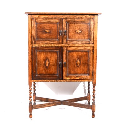 Lot 310 - 1940s oak side cupboard