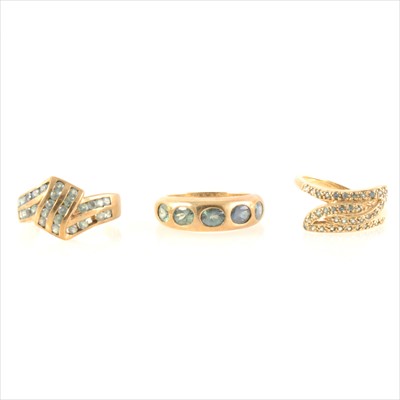 Lot 204 - Three alexandrite dress rings.